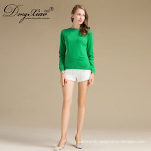 Wholesale Cheap Latest Design Ladies Plain Green Slim Fit Pullover Sweater